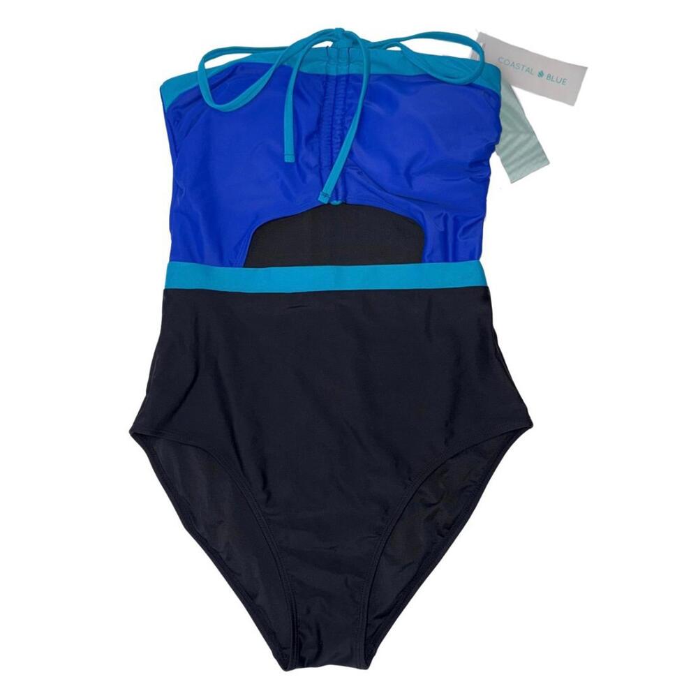 NWT Coastal Blue Womens One-Piece Strap Swimsuit